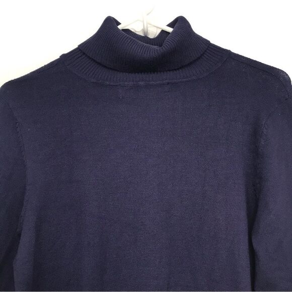 Love Scarlett Navy Blue Knit Pullover Turtleneck Sweater NEW - Picture 8 of 14